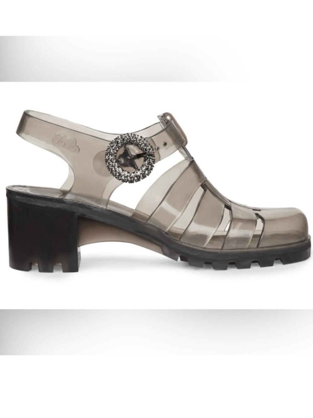 AlexaChung JuJu Jellies Smoke Gray Heeled Jelly Shoes UK 5 / US 7